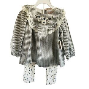 Catherines Striped Top with Floral Leggings